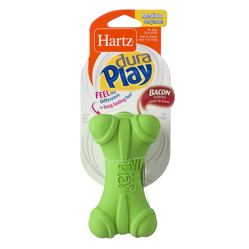 [Australia] - Hartz Dura Play Bacon Scented Squeak Bone Dog Toy, Multiple Dog Toy Sizes & Pack Sizes Medium 