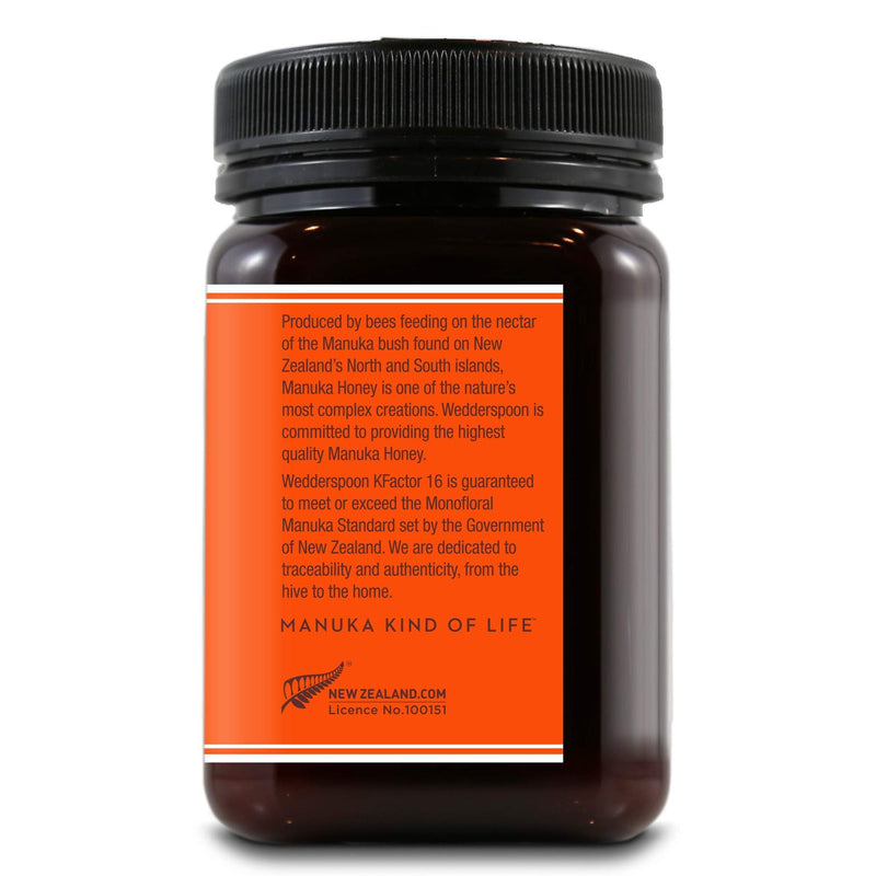 [Australia] - Wedderspoon Raw Premium Manuka Honey, KFactor 16, 17.6 Oz, Genuine New Zealand Honey, Traceable from Our Hives to Your Home 1.1 Pound (Pack of 1) 