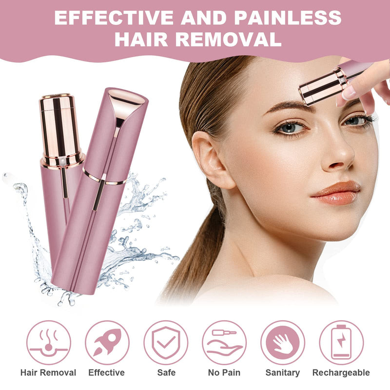 [Australia] - URAQT Facial Hair Remover for Women, Painless Face Hair Trimmer, Rechargeable Mini Epilator Lady Shaver Portable Electric Razor for Lips Face Body Peach Fuzz 