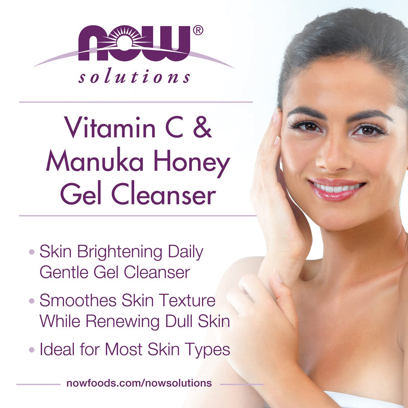 [Australia] - NOW Solutions, Vitamin C and Manuka Honey Gel Cleanser, Brightening System, Promotes Healthy-Looking Skin, 8-Ounce 