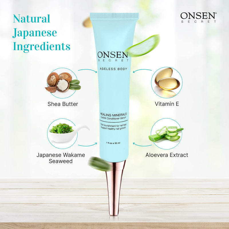 [Australia] - Onsen Cuticle Cream 1pk, Cuticle Oil in Deep Action - Japanese Natural Healing Minerals Nail Care Serum and Butter, Sooth, Repair, and Strengthen Cuticles and Nails, Visible Results, Non-Greasy - 1oz 1 Fl Oz (Pack of 1) 