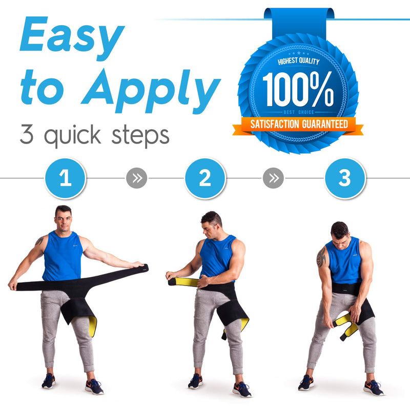 [Australia] - Groin Support and Hip Brace for Men & Women- Compression Wrap for Thigh Quad Hamstring Joints Sciatica Nerve Pain Relief Zenkeyz Leg Strap 2 Straps Design 