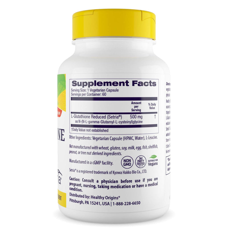 [Australia] - Healthy Origins L-Glutathione (Setria) 500 mg, 60 Veggie Caps 