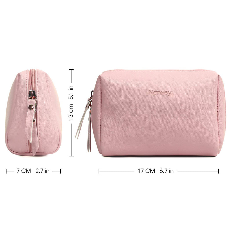 [Australia] - Vegan Leather Makeup Bag Zipper Pouch Travel Cosmetic Organizer for Women and Girls A-Pink Large (Pack of 1) 