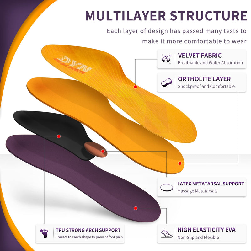 [Australia] - Orthotic Insoles, DynWalker Achilles Tendonitis Support Shoe Insoles, Plantar Fasciitis, Foot Arch Support, Flat Feet, Overpronation, S S: ( Women 6.5 -7 ) 