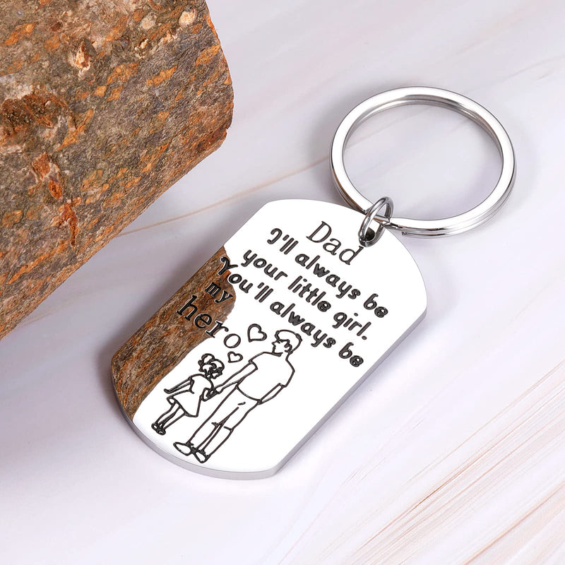[Australia] - Father Daughter Gifts Daddy Keychain for Papa New Dads Stepdad Father in Law Mens Gifts Fathers Day Birthday Christmas Valentines Gifts for Dad from Daughters Kids Wife Keyring Presents Dad Gift Ideas 