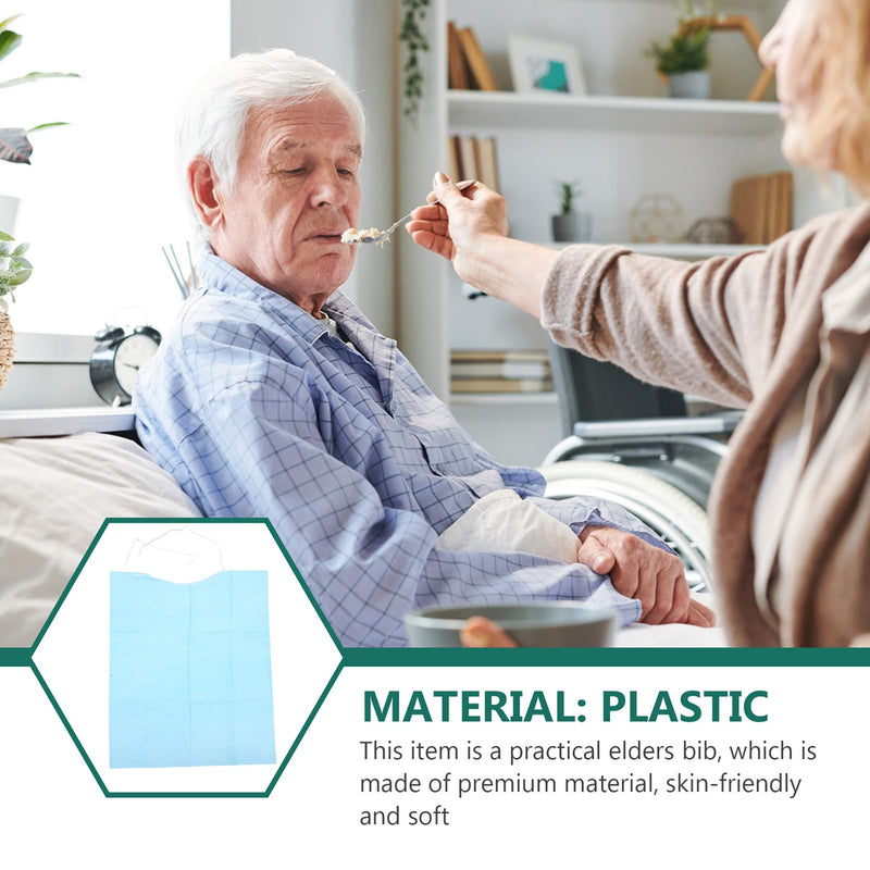 [Australia] - Artibetter Disposable Adult Bibs for Eating Waterproof Adult Bibs Disposable Adult Poly Bibs Disposable Bibs For Adults 