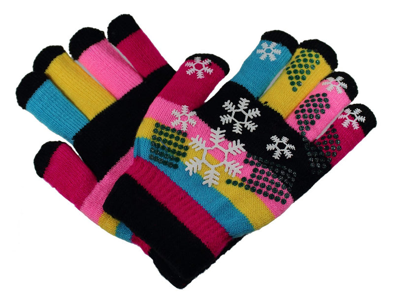 [Australia] - Gelante Toddler / Children Winter Knitted Magic Gloves Wholesale Lot 6-12 Pairs 6 Pairs - Snow Flakes Grapper Children (2-6 Years) 