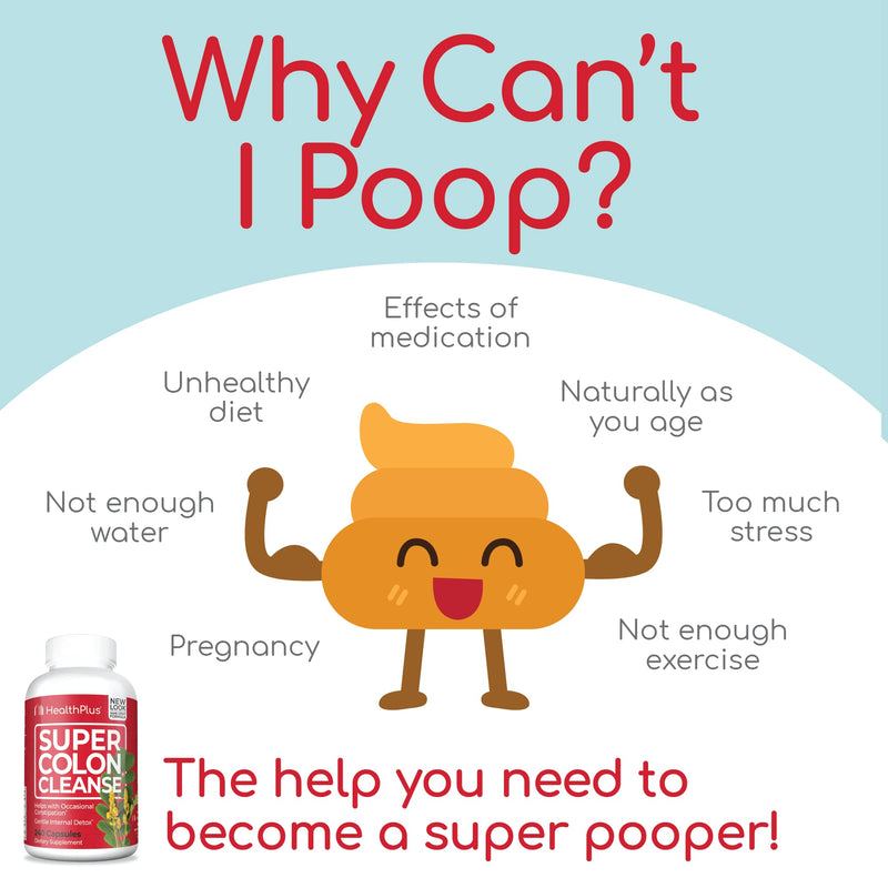 [Australia] - Health Plus Super Colon Cleanse: 10-Day Cleanse -Detox | 3 Cleanses, 120 Count (Pack of 1) 
