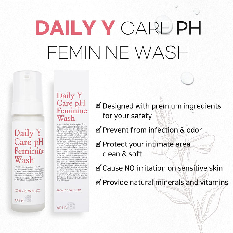 [Australia] - APLB Daily Y Care PH Feminine Wash 6.76fl.oz / pH Balanced, Detailed Feminine Wash for Women 