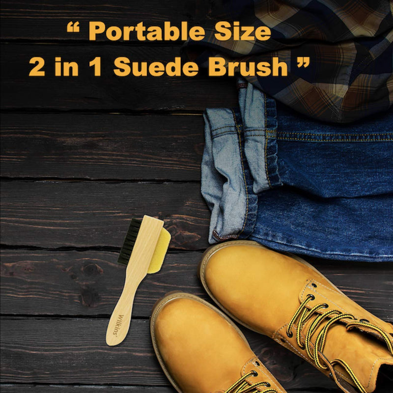 [Australia] - Wilkins Suede Shoe Cleaner Brush - Yellow Rubber Suede Eraser With Soft Bristle Brush For Suede Cleaner And Nubuck Brush 