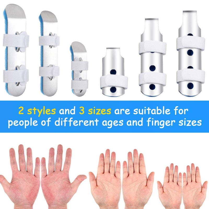 [Australia] - 10 Pieces Finger Splint Metal Finger Support Finger Knuckle Immobilization with Soft Foam Inner Band and Protective Vent for Adults and Children, 3 Sizes (Blue) 10 Piece Set Blue 