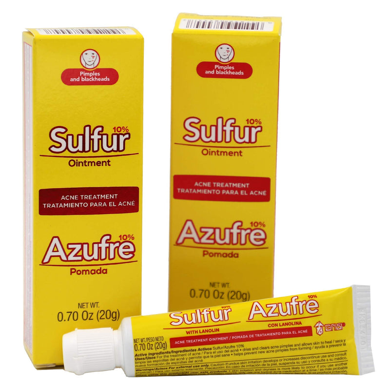 [Australia] - Grisi Sulfur Ointment, Ointment with 10% Sulfur, Assists You in Treating Pimples, Blackheads or Blemishes, Acne Treatment,2-Pack of 0.70 Oz, Tubes. 