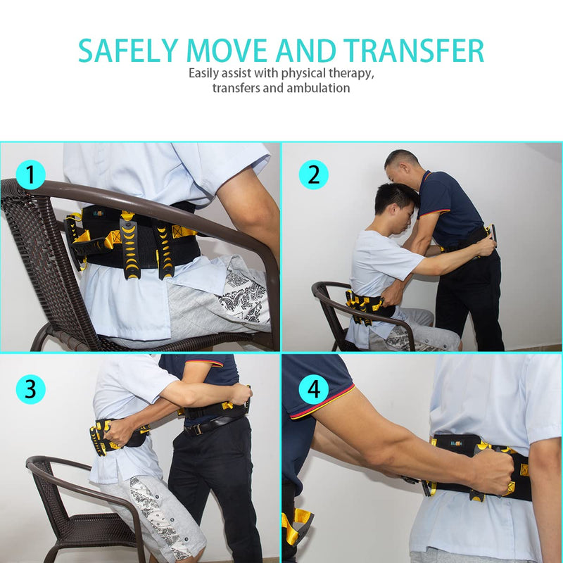 [Australia] - KkaFFe Gait Belt with Handles, Transfer Belt for Elderly, Patient Gait Belts, Transfer Belt Assist, Gait Belts for Seniors, Upgraded Using Rubber Handles Blue 