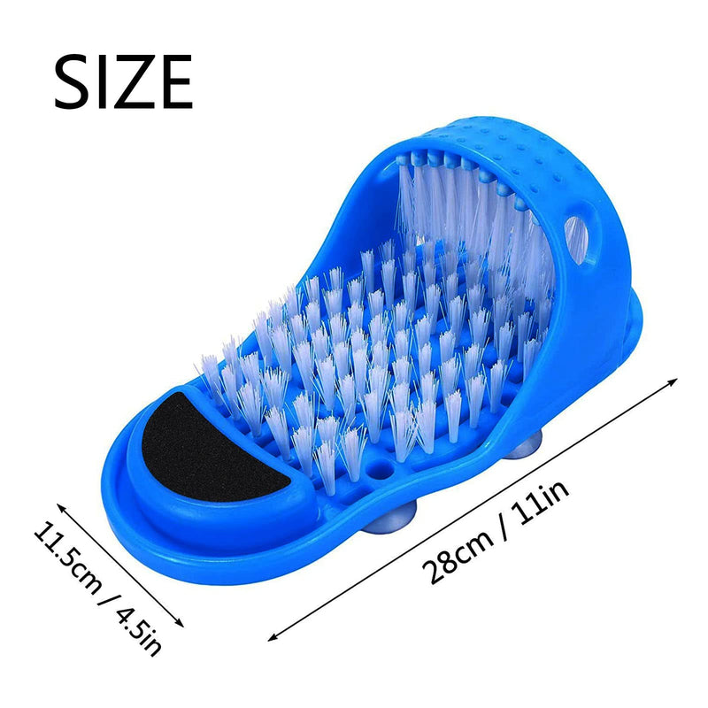[Australia] - Magic Feet Cleaner, Xfaiz Blue Feet Cleaner Washer Brush Exfoliate Cleaner Bristle Slipper No Bending Foot Massager for Washer Shower Spa Massager Slippers (1),28.5*11.5cm 1 