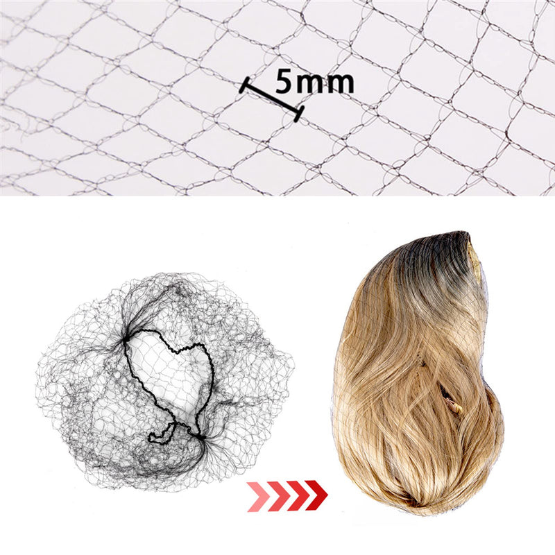 [Australia] - 24 Pack Invisible Hair Net Elastic Edge Mesh Stretch Hair Nets for Women Bun, Hair Nets for Catering, Hair Styling Hair Bun Accessories, 50cm(Individual Package Black) 