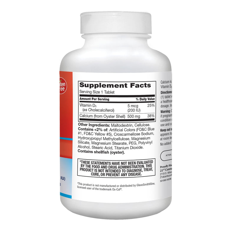 [Australia] - 21st Century Calcium 500 mg Plus D3 Tablets, 400 Count 