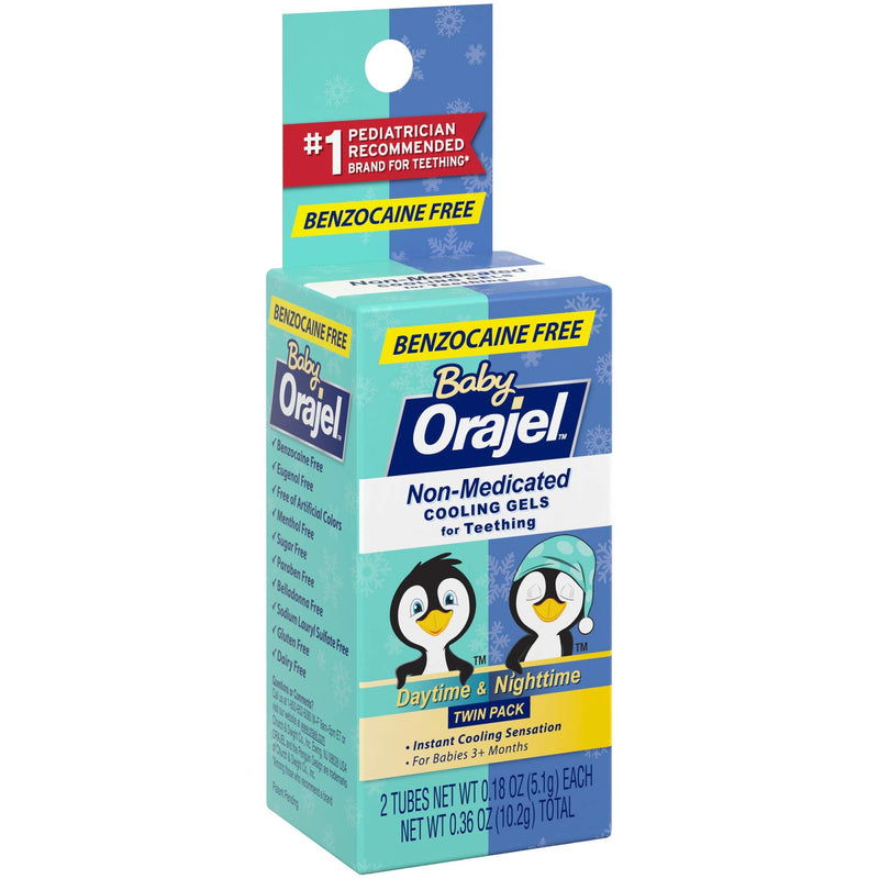 [Australia] - Orajel Baby Daytime and Nighttime Non-Medicated Cooling Gels for Teething, 2 tubes, 0.18 oz each 