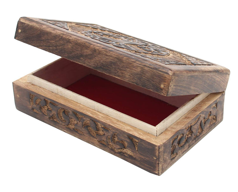 [Australia] - DharmaObjects Hand Carved Jewelry Trinket Keepsake Wooden Storage Box (Celtic Tree Of Life, Large) Celtic Tree Of Life 