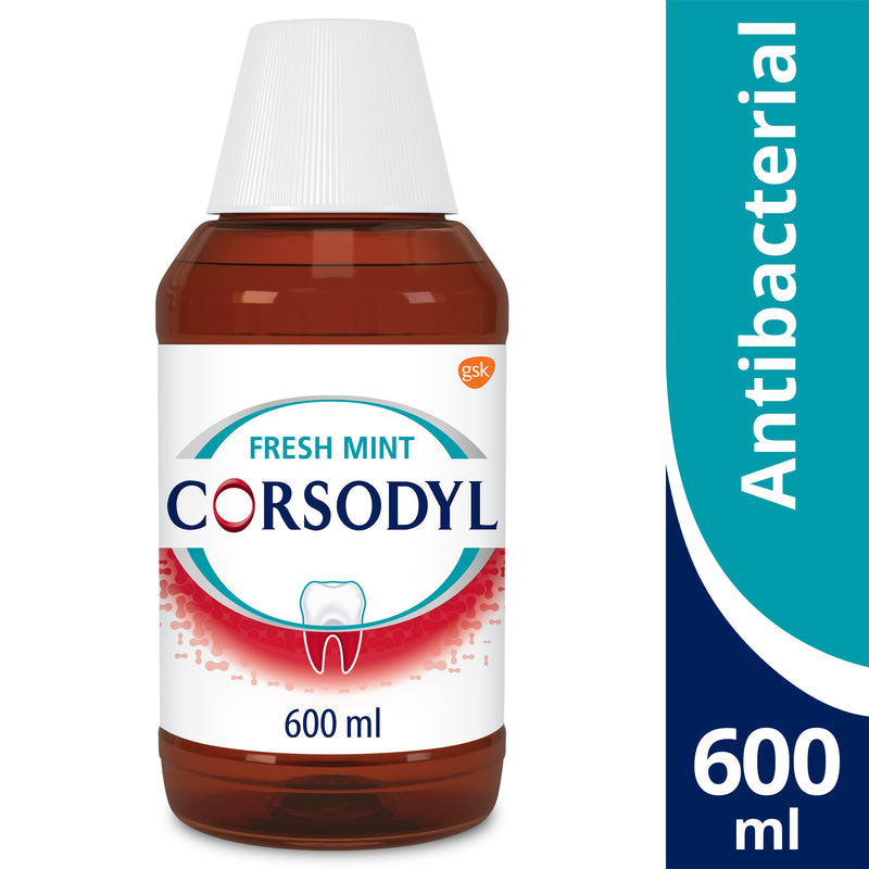 [Australia] - Corsodyl Mouthwash Mint, Gum Disease & Bleeding Gum Treatment Mouthwash, 600 ml Fresh Mint 600 ml (Pack of 1) 