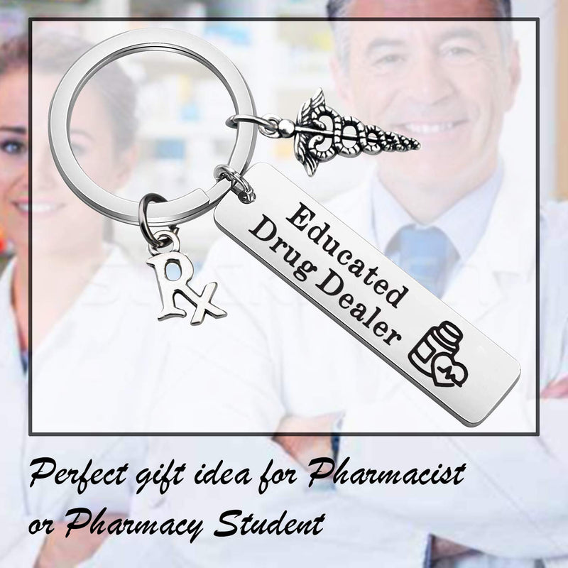 [Australia] - Lywjyb Birdgot Pharmacist Gift RX Gift Funny Pharmacy Student Gift Pharmacy Shool Graduation Gift Educated Drug Dealer Pharmacist Keychain Pharmacist Graduation Gift 