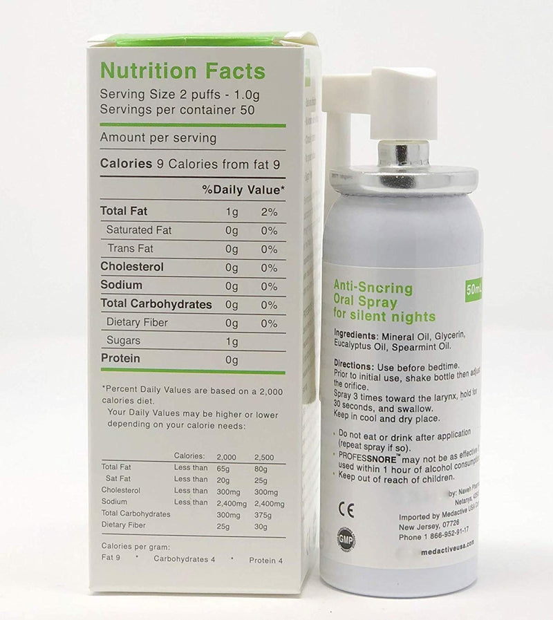 [Australia] - Snore Solutions Anti Snoring Stop Relief Spray ProfesSnore 1.69 Fl oz (50 ml) 1.69 Fl Oz (Pack of 1) 