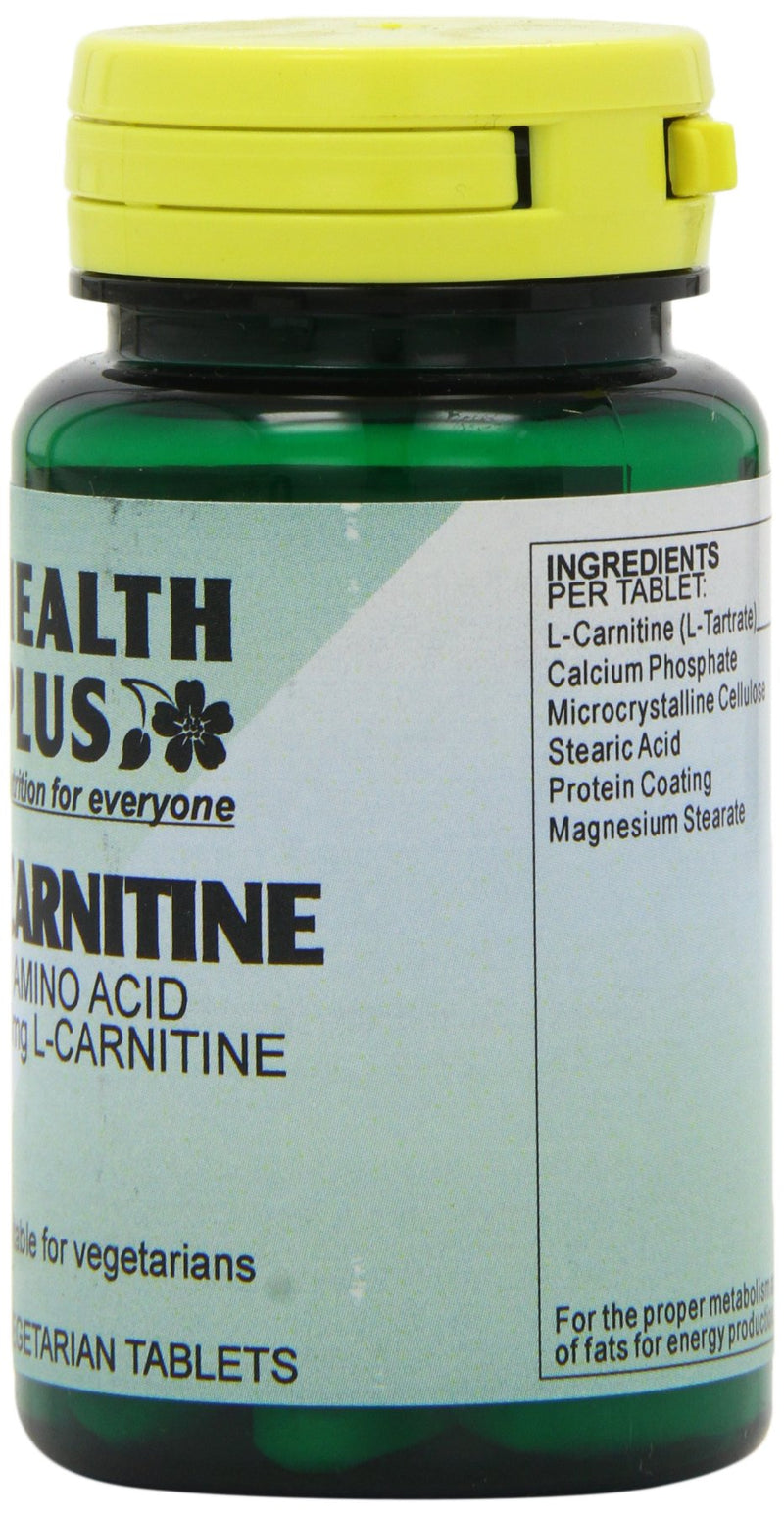[Australia] - Health Plus L-Carnitine 500mg Energy and Weight Control Supplement - 30 Tablets 