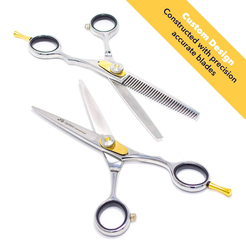 [Australia] - Equinox Professional Razor Edge Series - Hair Cutting and Thinning/Texturizing Scissors/Shears Set - 6.5 Inches - Stainless Steel 