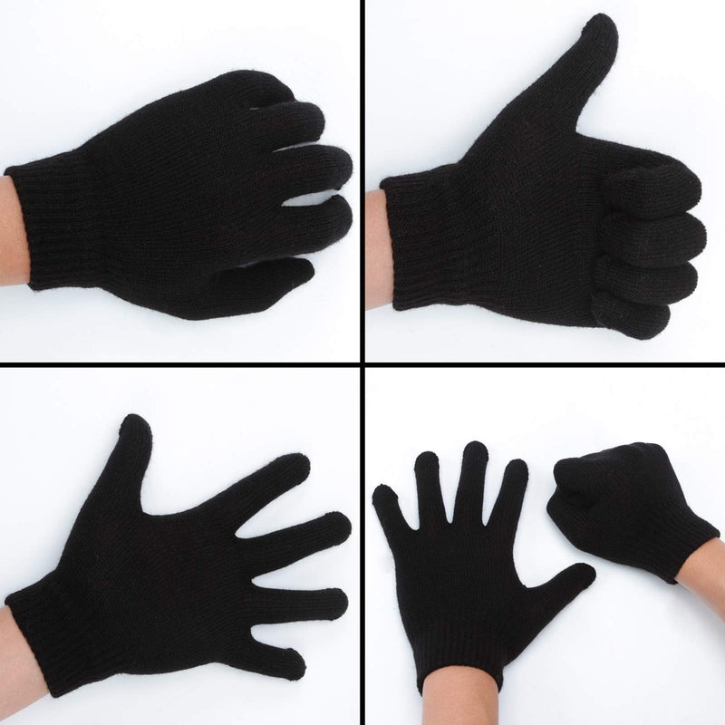 [Australia] - Cooraby 12 Pairs Winter Magic Gloves Stretchy Warm Knit Gloves with Mesh Storage Bag for Men or Women Mixed Classic Colors Small 