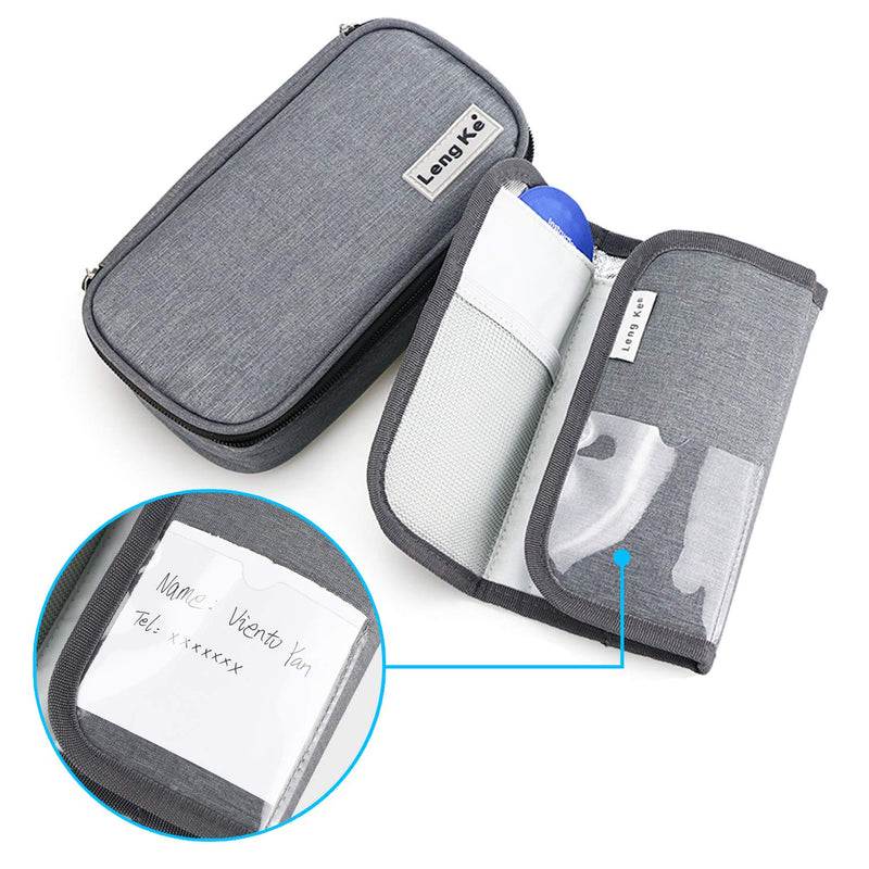 [Australia] - YOUSHARES Insulin Travel Case - Insulated Medication Cooler Travel Bag for Diabetic Insulin Pen and Vials Storage with 2 Cooling Ice Packs (Grey) Grey 