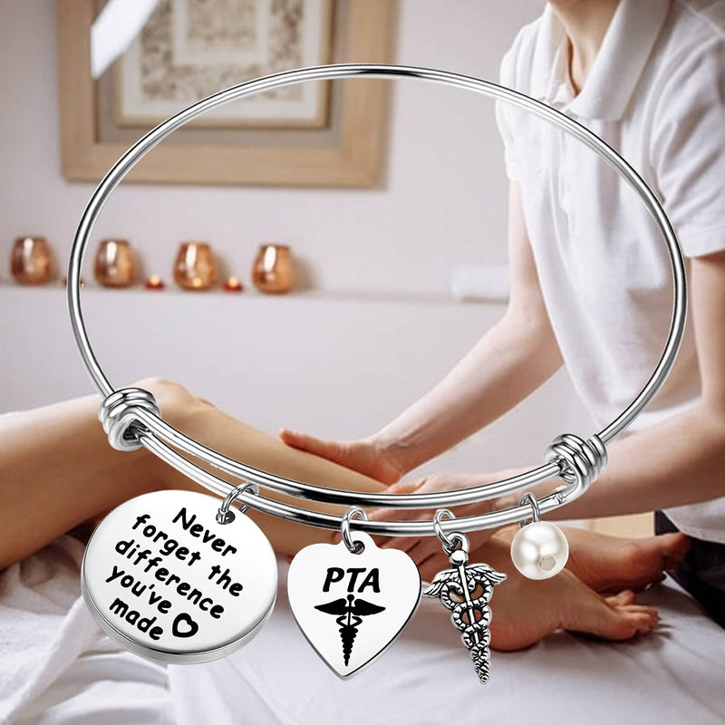 [Australia] - WSNANG PTA Bracelet Physical Therapist Assistant Gift Never Forget The Difference You've Made Bracelet Inspirational Gift for Medical School Graduates PTA Difference BR 