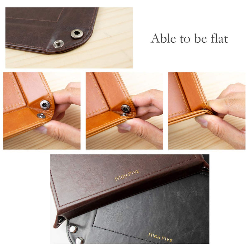 [Australia] - HIGH FIVE Vegan Leather Utility Tray for Keys Phone Accessories Watches Office Home Car Red 