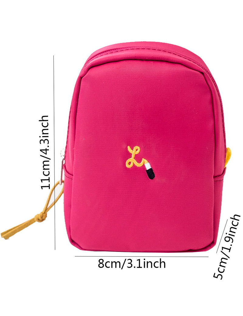 [Australia] - iSuperb Mini Portable Cosmetic Bag Waterproof Storage Bag Small Carrying Case Rose 