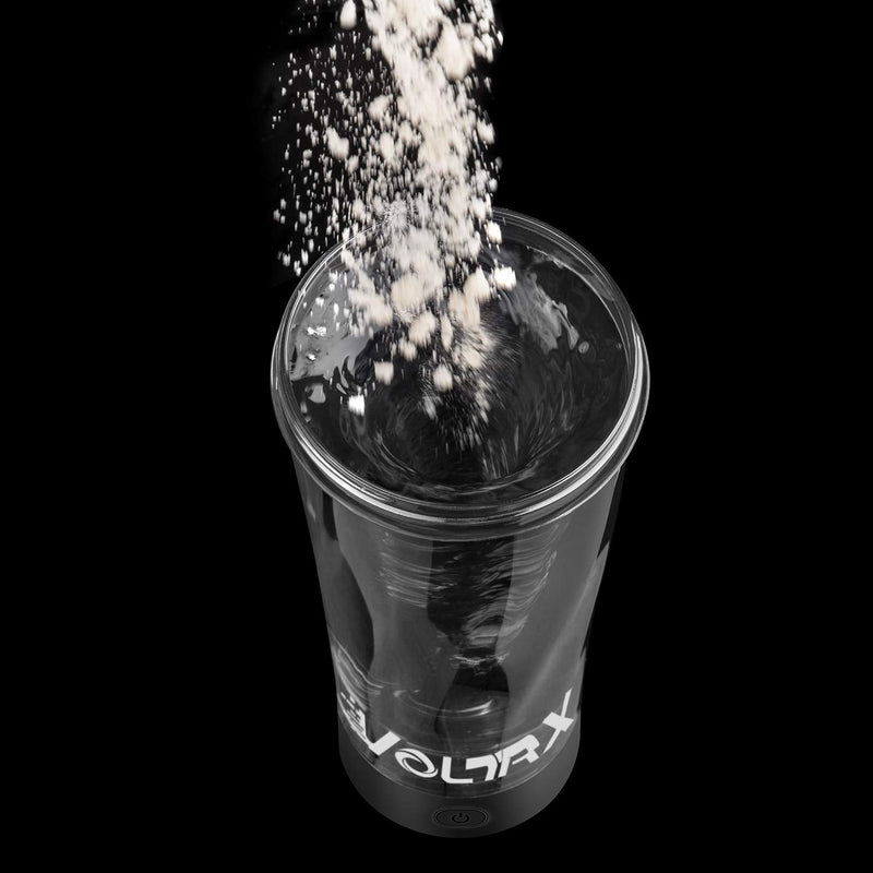 [Australia] - VOLTRX Premium Electric Protein Shaker Bottle, Made with Tritan - BPA Free - 600ml Vortex Portable Mixer Cup, USB C Rechargeable Shaker Cups for Protein Shakes (Black) Black 