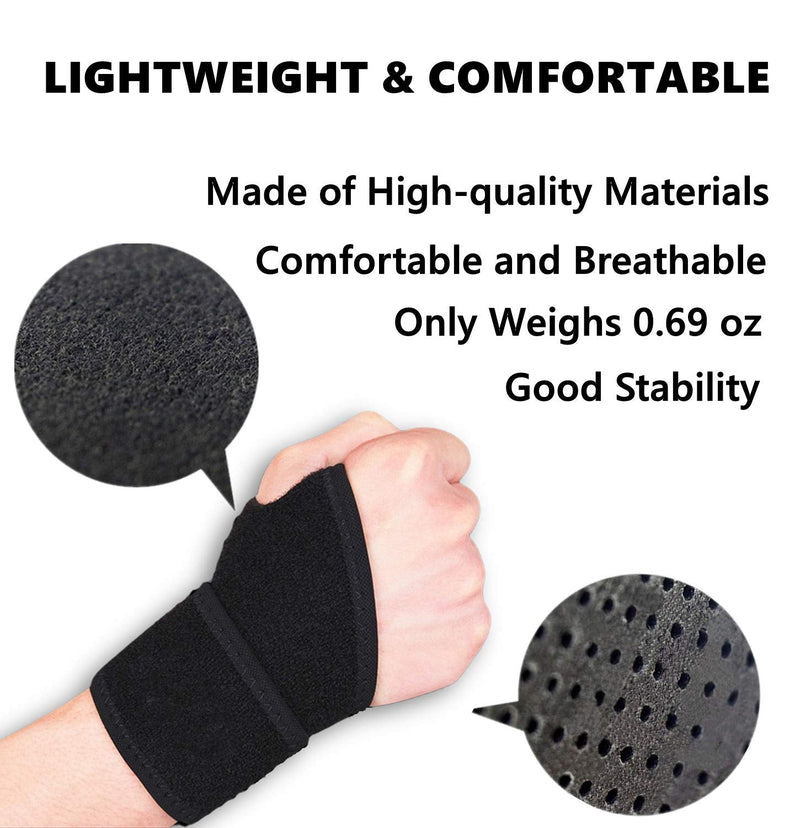 [Australia] - Imentha 2 Pack Adjustable Sport Wrist Brace, Wrist Support, Wrist Wrap, Hand Support, Carpal Tunnel Brace for Fitness, Arthritis & Tendinitis Pain Relief - Suitable for Both Right and Left Hands 