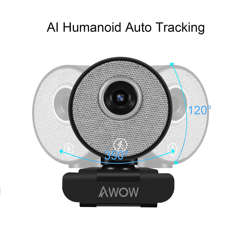 [Australia] - AI Humanoid Auto Tracking Webcam 1080P - AI Face Recognition Auto Zoom HD Camera Light Correction Plug & Play Suitable for Win10 Mac OS Linux Video Calls Meetings Online Courses Games W66 