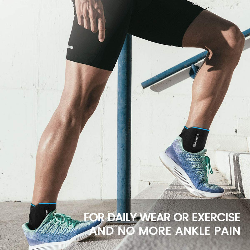 [Australia] - AVIDDA Ankle Supports 2 Pack - Adjustable Ankle Brace Compression Ankle Wrap Strap for Sprained Ankle, Achilles Tendon, Sports, Running Blue 