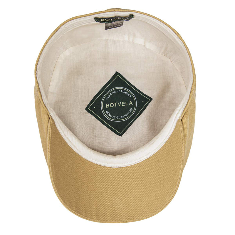 [Australia] - BOTVELA Men Ivy Cap Twill Cotton Newsboy Flat Hat Khaki 7 7/8 