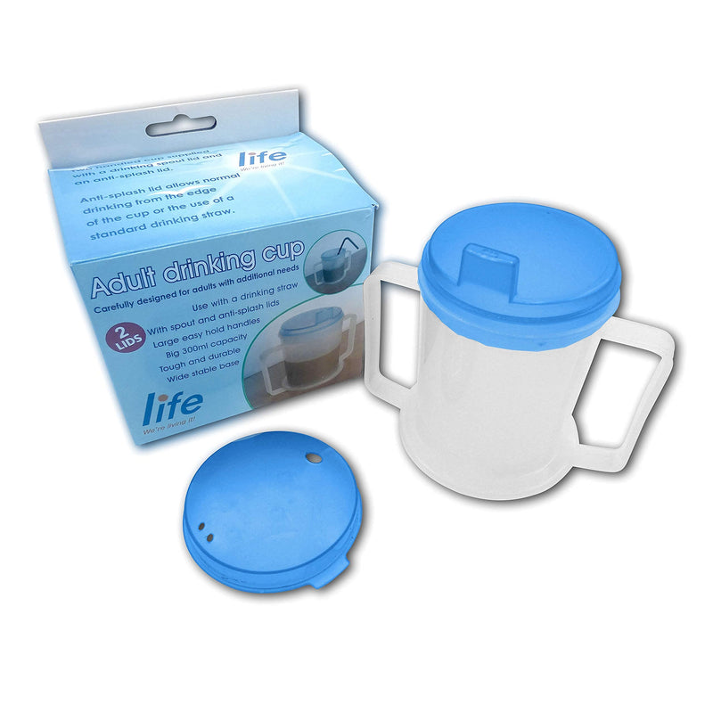 [Australia] - 3 Pack Life Healthcare Drinking Beaker Cup for Disabled Adults - Easy Grip Handles - Calibrated 300ml 