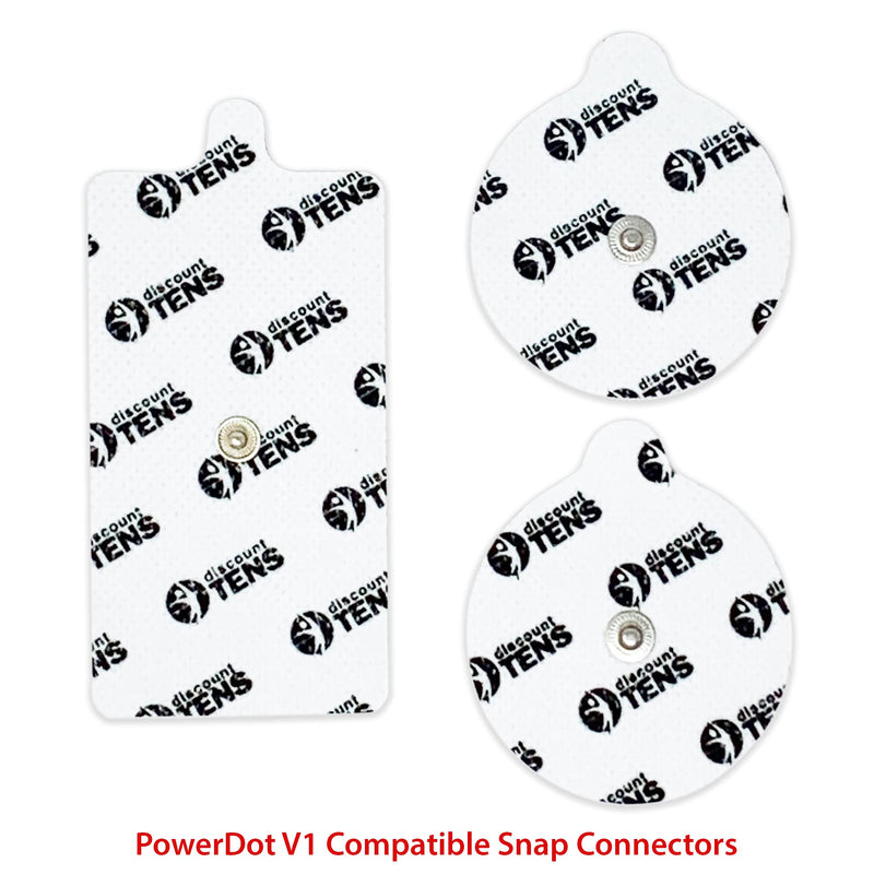 [Australia] - PowerDot 1.0 Compatible Electrodes with Snap Connector. 12 Premium PowerDot 1.0 Compatible Replacement Pads (Version 1 - Snap Connector) Version 1.0 - Snap 