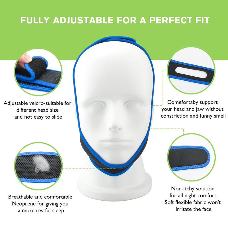 [Australia] - Atrilly Anti Snoring Chin Strap for Men and Women, Anti Snoring Devices Ajustable Stop Snoring Solution, Snore Stopper Reducing Relief Chin Straps Sleep Aids for Snoring Mouth Breather 
