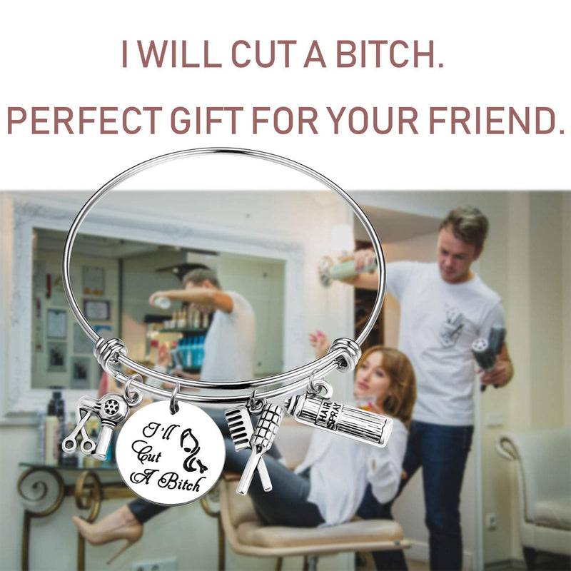 [Australia] - Lywjyb Birdgot Funny Hair Stylist Gift Hairdresser Gift I’ll Cut A Bitch Scissors Keychain Cosmetology Graduation Gift Hair Cutter Barber Gift I'll Cut A Bitch bg 