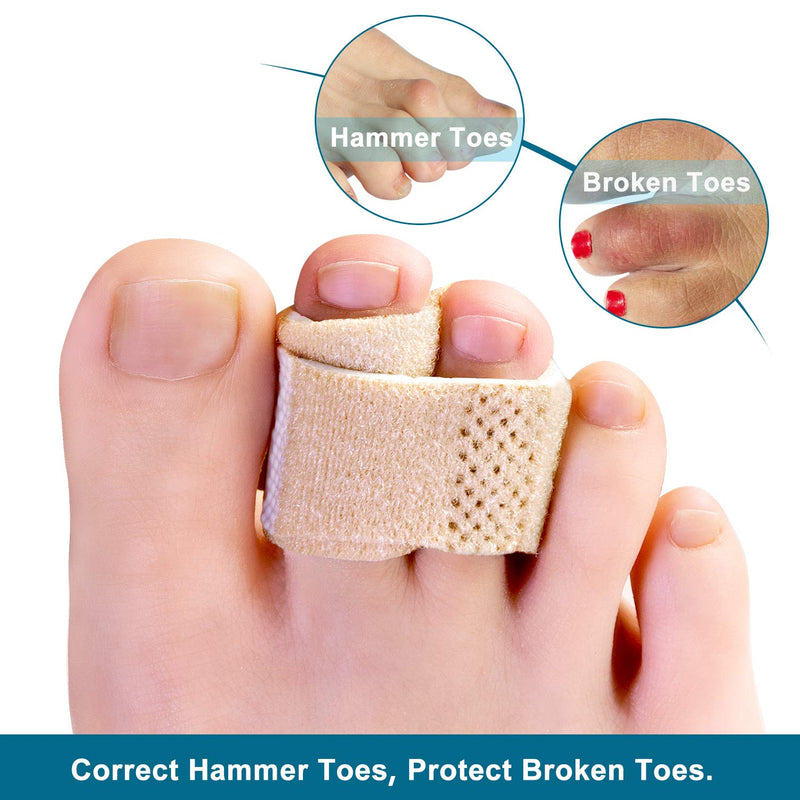[Australia] - Bukihome Toe Bandage for Separating Curled Toes, Protecting Curved Toes and Hammertoes, Overlapping Toe Protector(4Packs) Yellow 