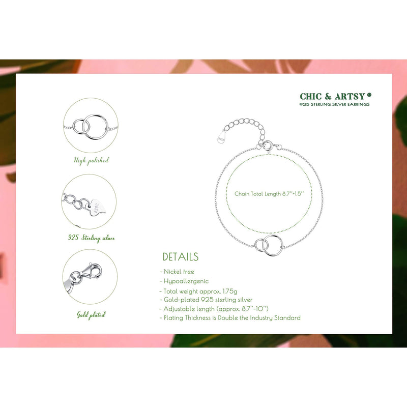 [Australia] - 925 Sterling Silver Ankle Bracelet Multilayer Anklets for Women Satellite, Star, Cross, Circle, Butterfly, Teardrop, Oval Disk Layered Anklet Beach Jewelry 2 circle 