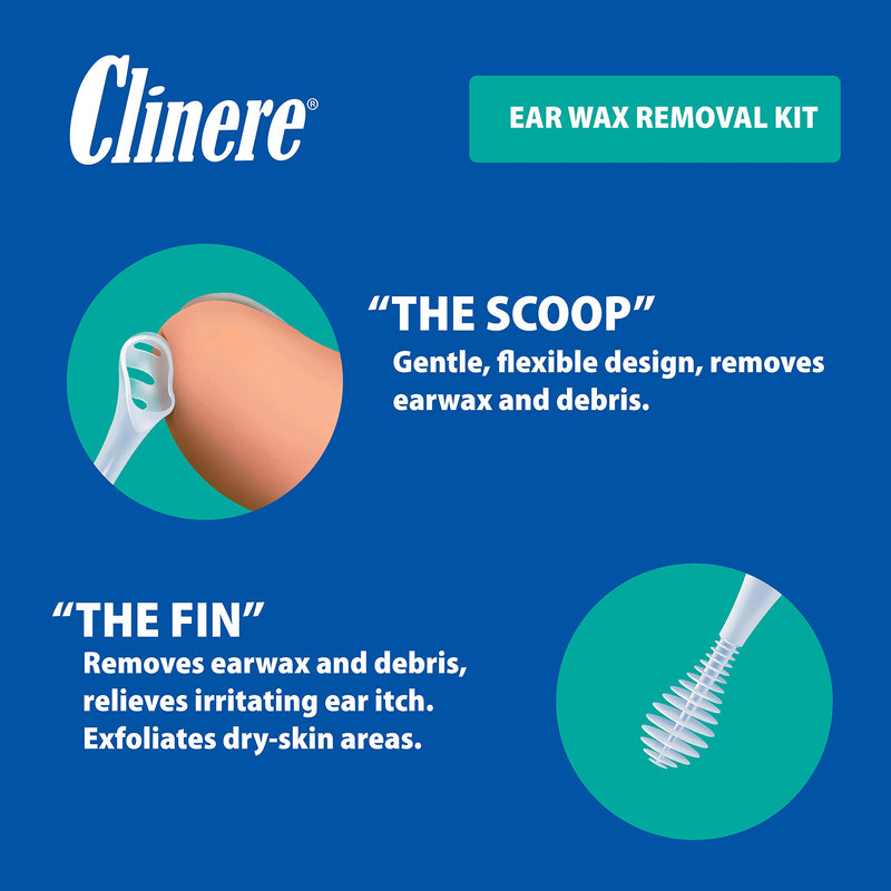[Australia] - Clinere Earwax Removal Kit, Safely and Gently Clean Ear Wax, Itch Relief, Works Instantly .5oz Carbamide Peroxide, 4 Count 