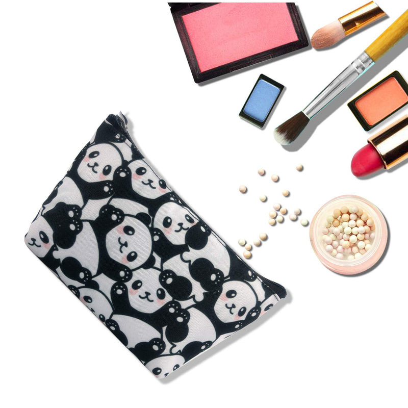 [Australia] - Cute Panda Cosmetics Bags, Waterproof Toiletry Pouch Portable Hand-held Small Makeup Purse with Zipper for women Travel Purse Cute Panda 