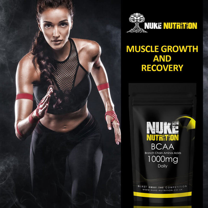 [Australia] - Nuke Nutrition BCAA Capsules | 60 Capsules 1000mg | Advanced Essential Amino Acids Supplement to Build Lean Muscle | Boost Recovery, Muscle Building & Growth | Leucine, Isoleucine & Valine | Vegan 60 Count (Pack of 1) 
