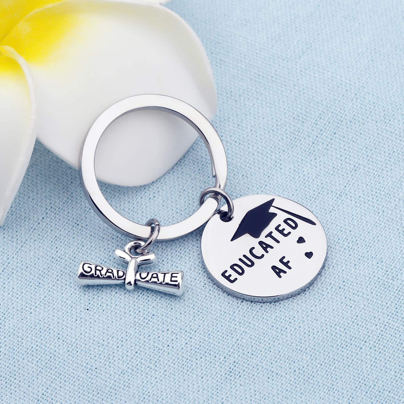 [Australia] - SEIRAA Educated AF Graduation Keychain College Grad Gift Master Degree Gift for Students Grad School Gift 