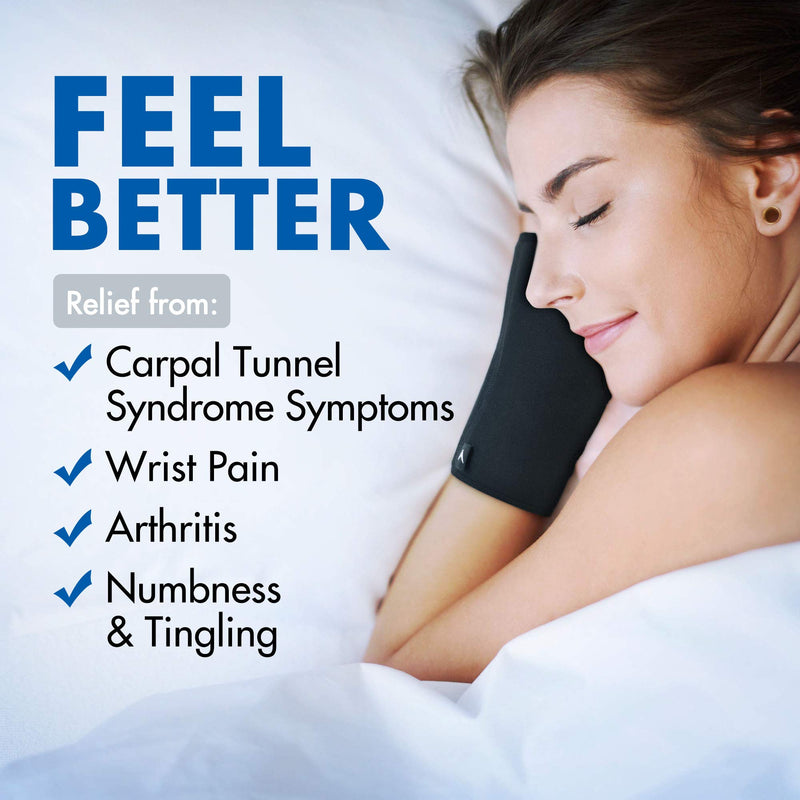 [Australia] - ACTION TRIBEX Night Sleep Support Wrist Brace - Carpal Tunnel & Wrist Pain Relief - Metal Splint & Cushioning Beads - U.S. Patent No. D938,049 S 