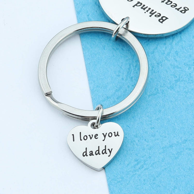 [Australia] - HN HNHB Great Daughter Amazing Dad Father Keychain Daddys & Daughter Best Gift Father's Day Jewelry Gifts Behind Daughter KE 